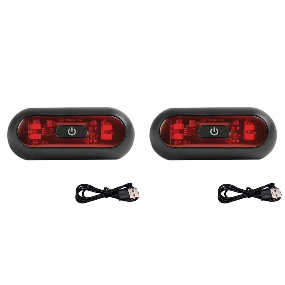 2/1Pcs Moto Helmet Brake Light Bike Motorcycle Bicycle Helmet Led Safety Signal Lamp Waterprooof Warning Tail Light Taillight