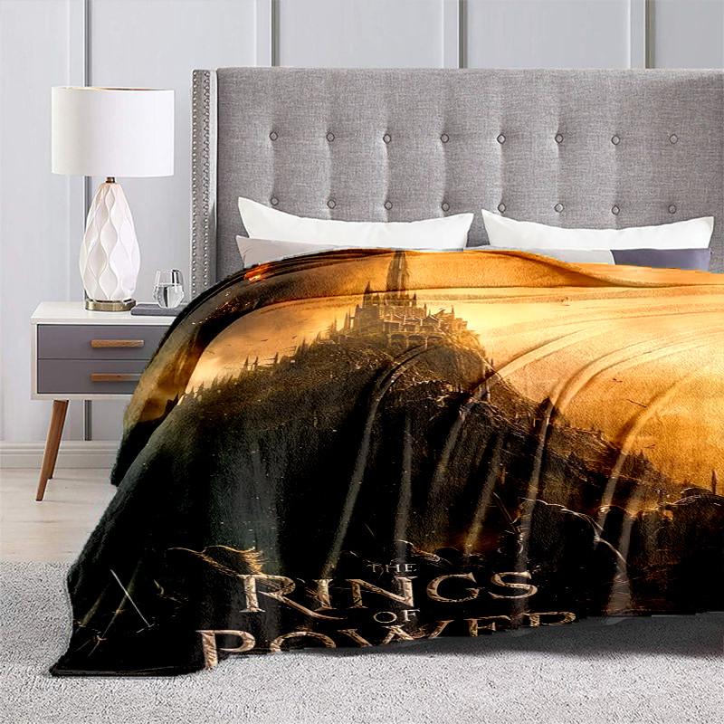 1 Stück Der Herr der Ringe Poster Cartoon Decke, Tragbare Decke für Reisen & Camping, Ganzjahres-Kuscheldecke, Ideales Geschenk