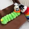 Rainbow Cartoon Keychain PP Cotton Car Key Rings Kawaii Animal Plush Dolls  Christmas Birthday Gift