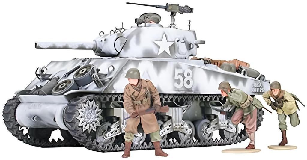 Tamiya Military Miniature Series US Army M4A3 Sherman 105mm Howitzer Mounted Assault Support Plastic Model 35251 1/35 No.251