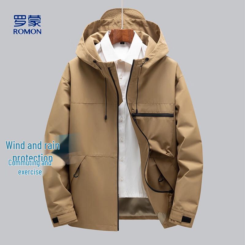

Romon Men s Mid-length Windproof Hooded Workwear Jacket 3XL