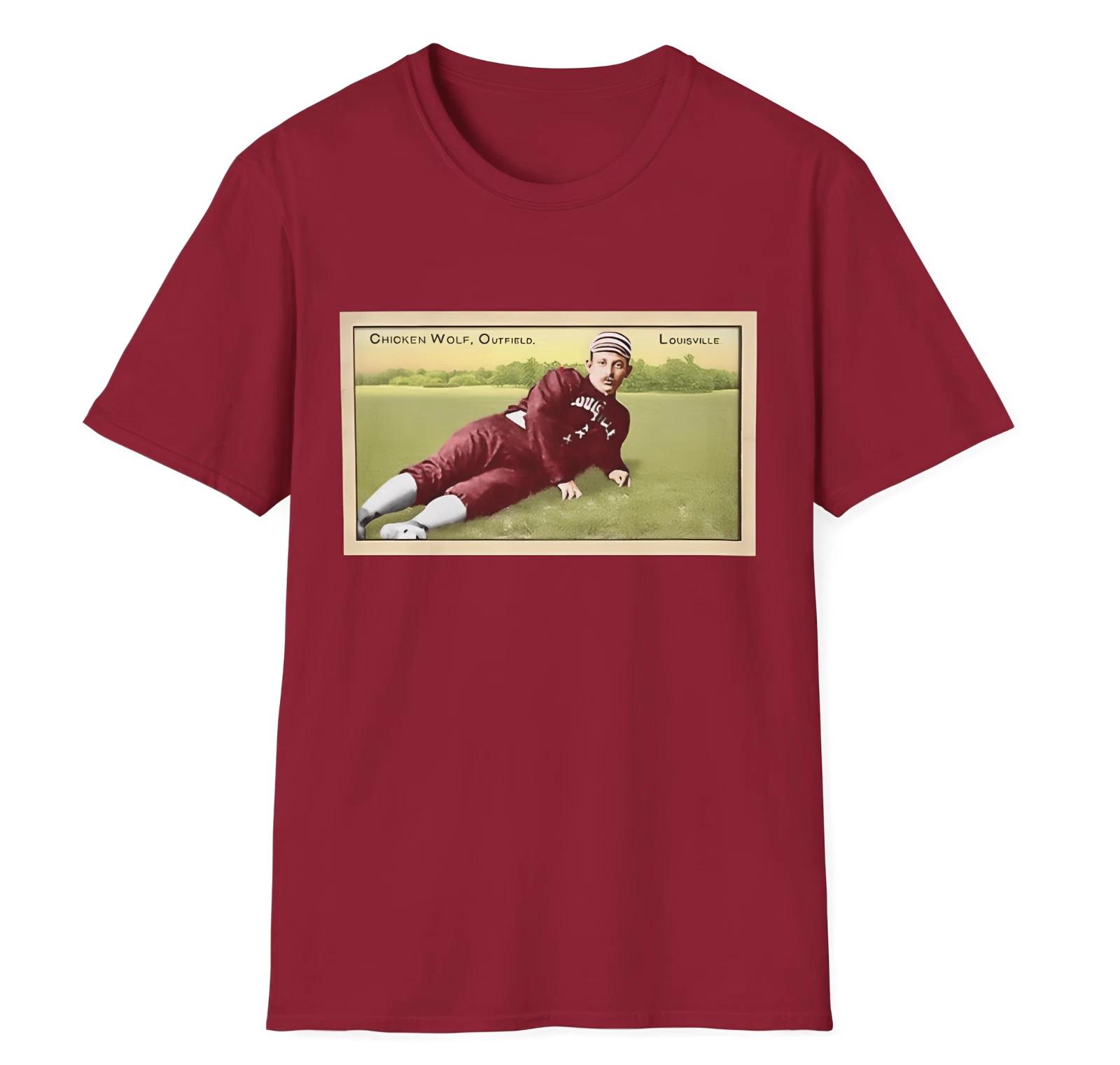Chicken Wolf Vintage Baseball Card T-Shirt – Funny Louisville St Louis Cardinals 4XL