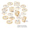 23-Piece Set: Black Butterfly Diamond & Pearl Knuckle Rings for Women
