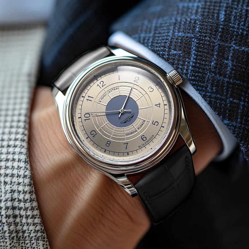 Herren-Quarzwerk-Uhr Lederarmband Uhr Digitale Ziffern Armbanduhr
