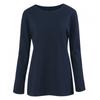 Shop Women Slab CoTTon AuTumn TransiTion Long Sleeve T shirT Navy Dai Wsh 1001