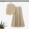 ZANZEA Women Sleeveless Vest Tops and Long Skirts Summer Two Piece Suit Sets