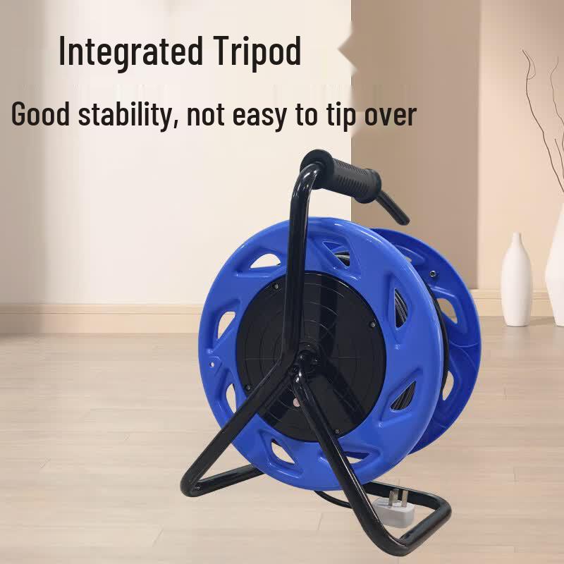 Heavy-Duty Cable Reel with Power Sockets