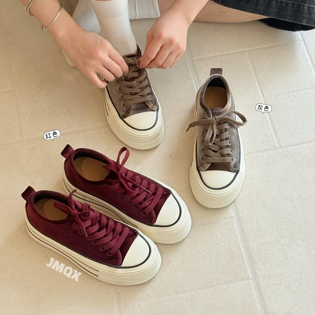 Leather Retro Thick-soled Heightening Casual Shoes Women's 2025 Autumn New Versatile Sports Niche Anti-skid Trend Lightweight