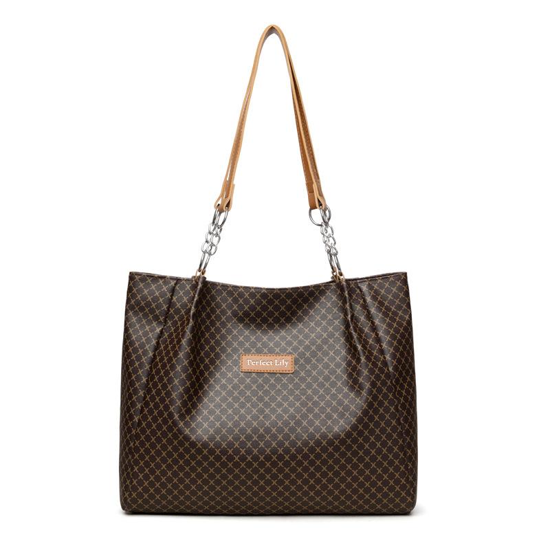 Spring and Summer New Printed Retro Casual Large-capacity Tote Bag Daily Shoulder Bag Underarm Bag Women's Bag