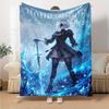 Name Custom NieR Automata 2B Print Flannel Blanket High Quality Warm Comfortable Cover for All Seasons Perfect for Gifts Home Decor