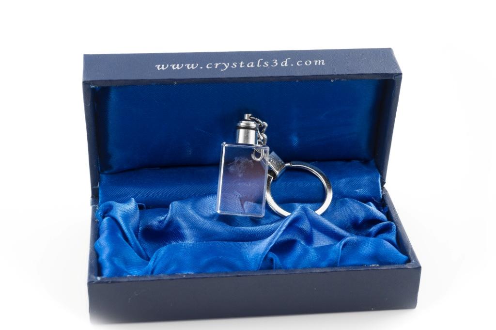 Irish Wolfhound - Crystal Key Ring with Dog Photo, Illuminated Key Ring, Unique Gift by Art-Dog Brand