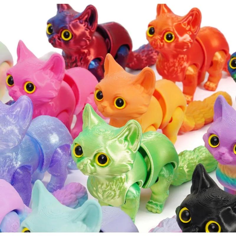 3D Printed Cute Cats Tail Joint Movable Kawaii Kitten Ornament Room Decor Car Decorations Desktop Decorations Gifts To Friends