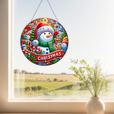Christmas Special Shape Snowman 5D DIY Diamond Painting Dots Pendant Rhinestone Diamond Art Pendants DIY Diamond Art Pendant Kit