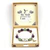 Gold Hummingbird Peace Dove Crystal Bead Bracelet, Natural Stone Unisex Daily Bracelet Gift