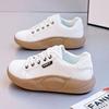 WTEMPO Lace Up Women Single Shoe Thick Sole Heighten Fashionable White Soft Sole Comfortable and Versatile Sports Casual Shoes Dropshipping Wholesale