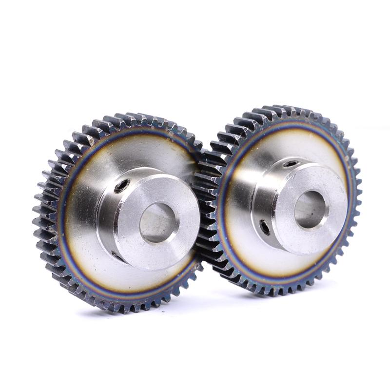 1 Pezzo Modulo 1 Pignone Ingranaggio Cilindrico Metallo CNC Ingranaggio di Trasmissione Meccanica Foro 6~25mm Acciaio 45# 1M 40~100 Denti Pignone Motore Ingranaggio Convesso