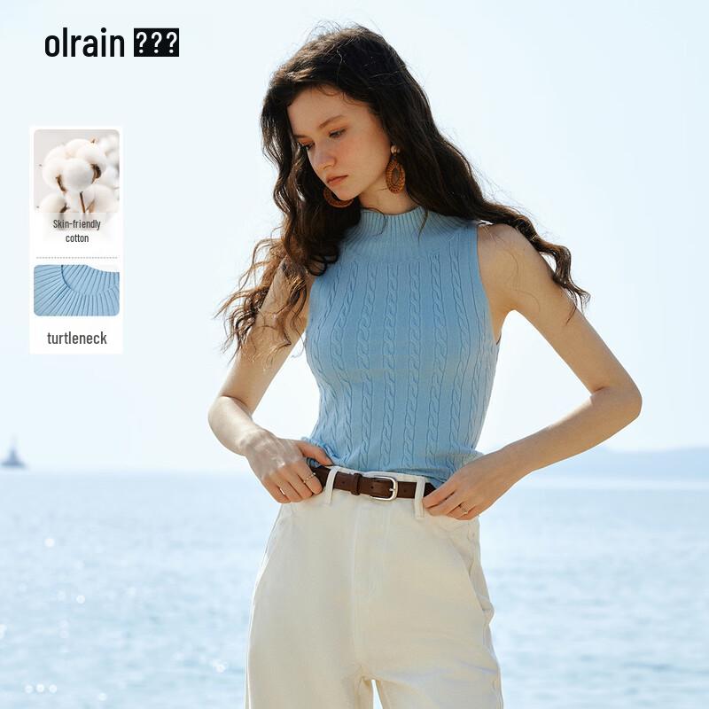

Olrain Women s Sleeveless Mock Neck Knit Top M