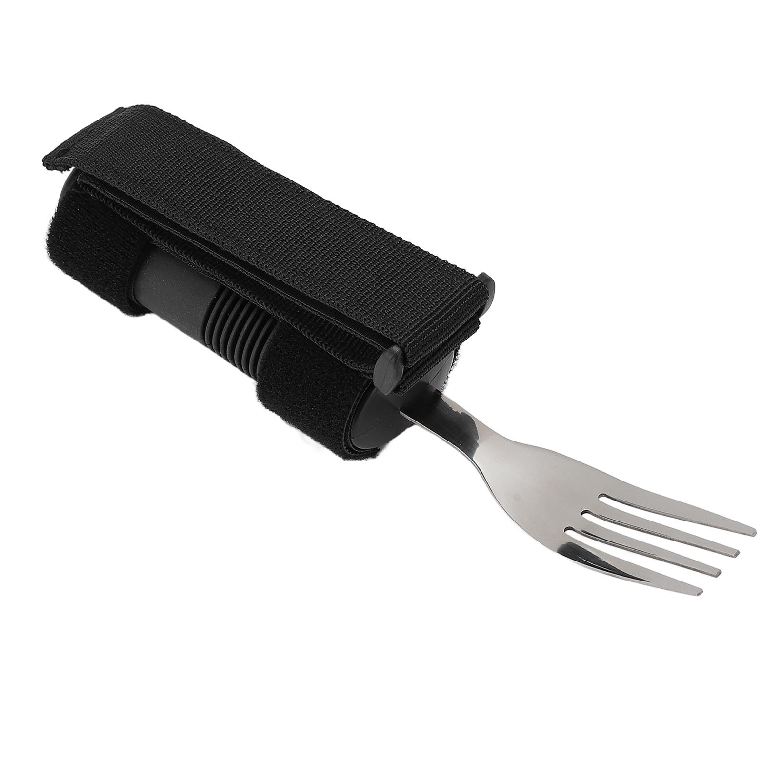 

Адаптивный столовый прибор с регулируемой ручкой-ремешком, адаптивная вилка для еды из нержавеющей стали