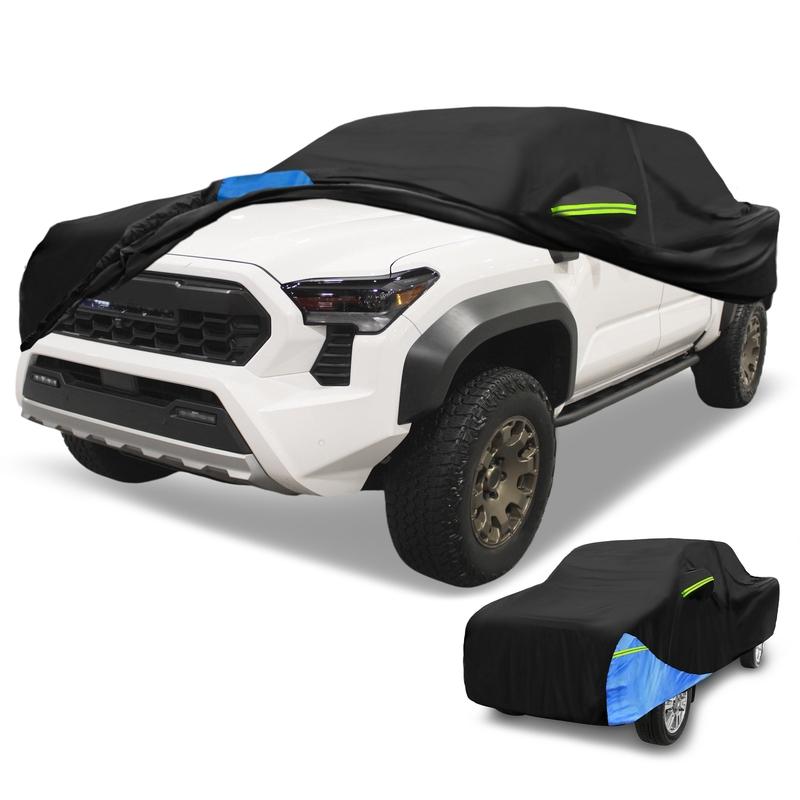 Motoforti Waterproof Car Cover Car Outdoor Full Car Cover for Toyota Tacoma Double Cab 4DR 210DBlack Blue