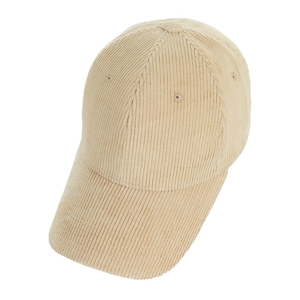 Gold point corduroy over fit ball cap Cream