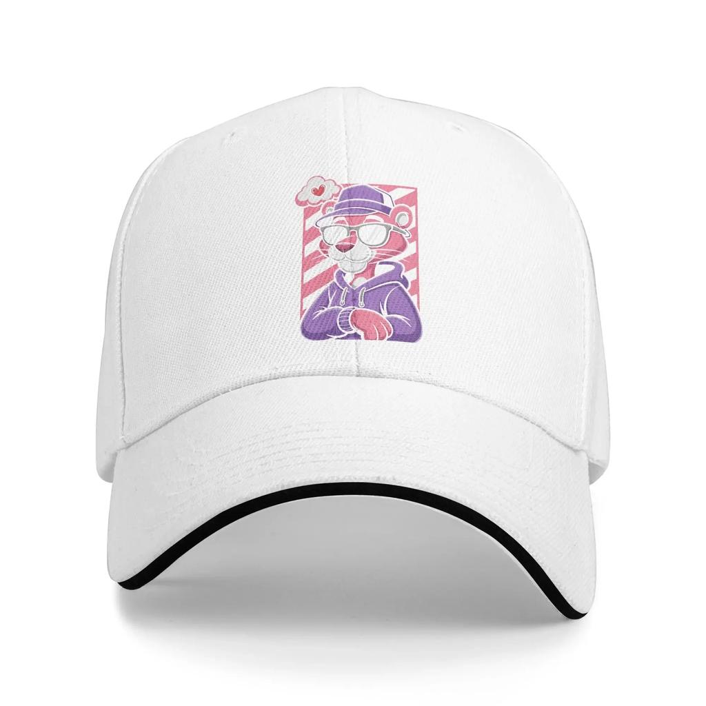 Cool Pink Leopard Wearing Sunglasses Baseball Cap  Stylish Hip Hop Hats Summer Women Men Hiking Fishing Baseball Caps