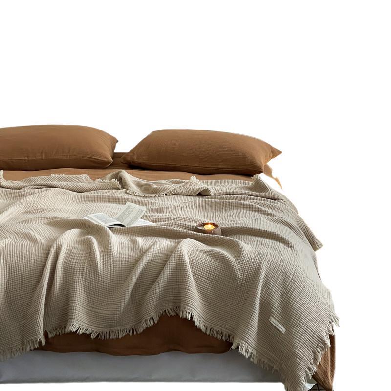 Baumwoll-Quasten Retro Sofabezug & Kuscheldecke - Reines Baumwoll-Musselin, Hochwertiger Komfort