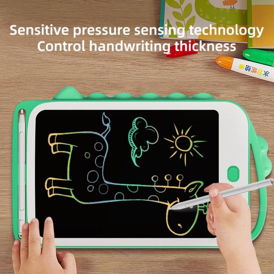 8.5-Inch LCD Writing Tablet with Pencil Cartoon Dinosaur Colorful Doodle Pressure-sensitive Battery Operated Electronic Graphic Drawing Board Pad