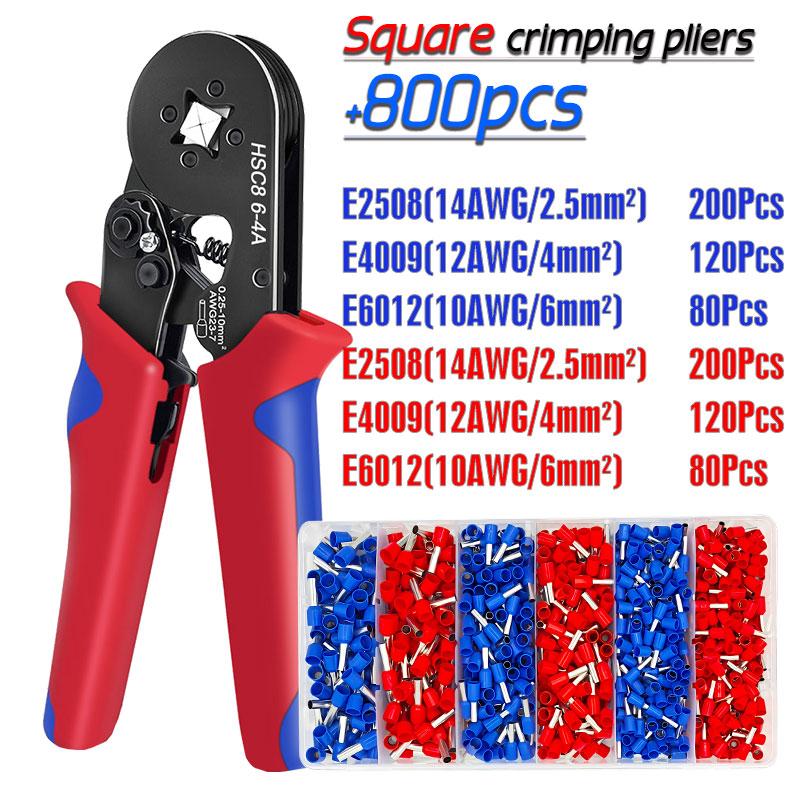 Ferrulenhülsen Terminal Crimpwerkzeuge Mini Elektrische Zange HSC8 6-4/10-6(0,25-10mm²) Reparaturklemme für Kabelverbindungen