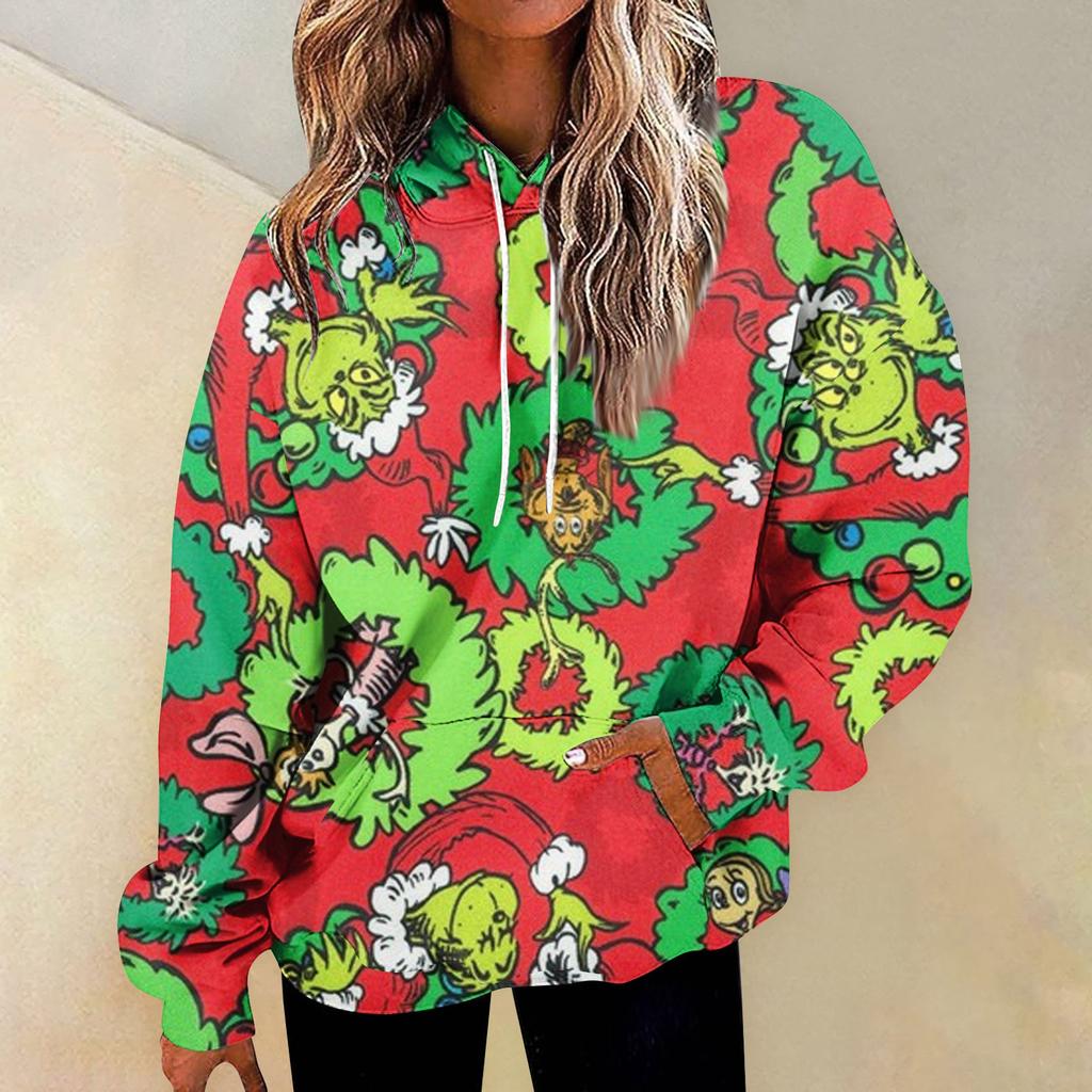 ქალთა მოდა ყოველდღიური მრავალმხრივი, შემთხვევითი სვიტრები გრაფიკული ყოველდღიური გრძელმკლავიანი გრადიენტიანი პრინტიანი ზედა მაისურები