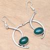Green Onyx Gemstone Handmade Gift For Her Silver Jewelry Earrings 1.5''