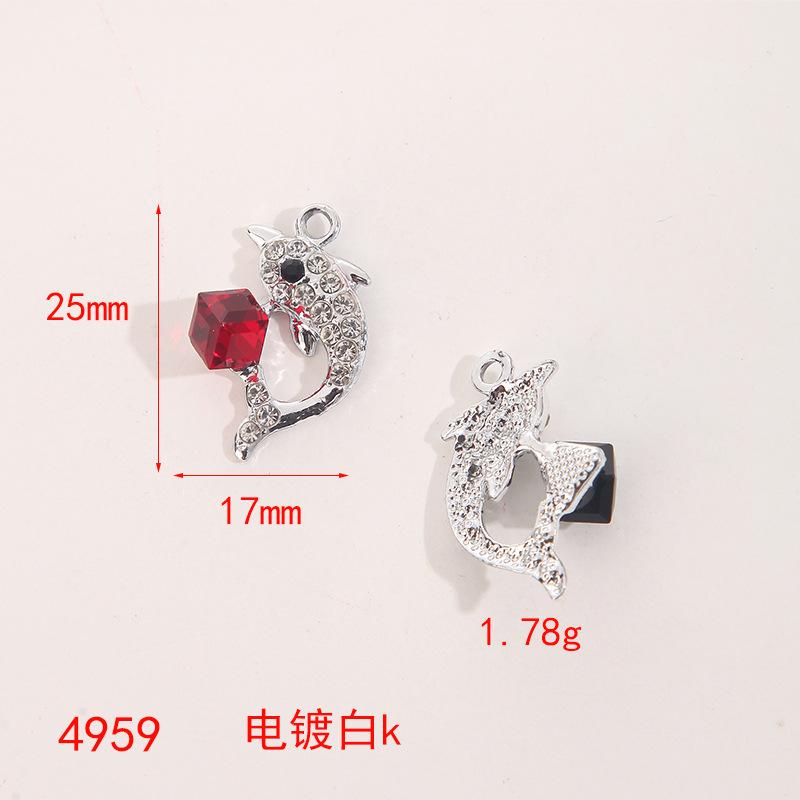 Cartoon Alloy Jewelry Dolphin Owl Cute Insect Crystal Necklace Earrings DIY Pendant Accessories