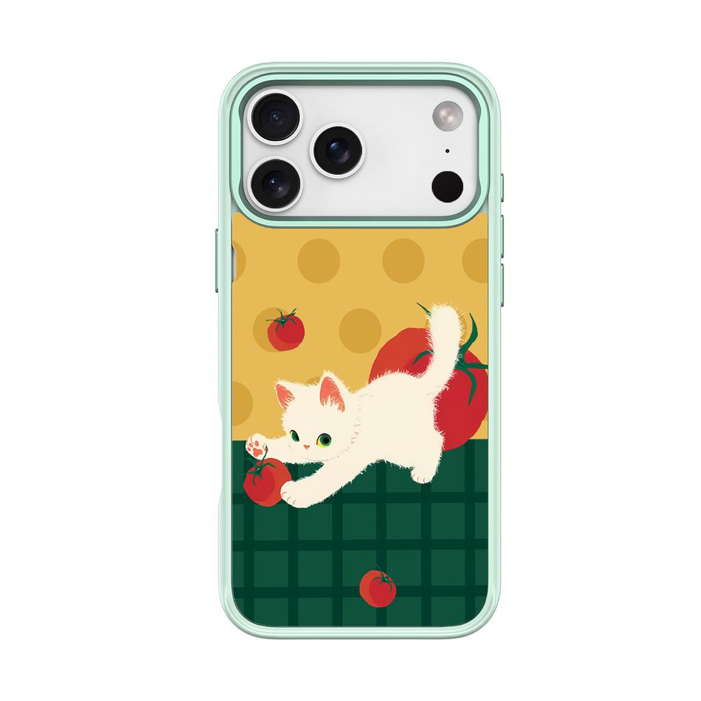 Applicable To Apple 17 Mobile Phone Case, Advanced Sense 16 Replaceable Back Plate 15promax Magnetic Mobile Phone Case, Tomato Cat.