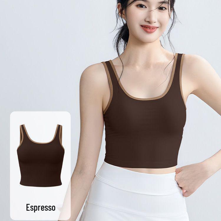 Женский противоударный спортивный жилет: Красивый Бюстгальтер для Йоги, Пилатеса, Бега, Фитнес-Тренировок с Открытой Спинкой. 2XL