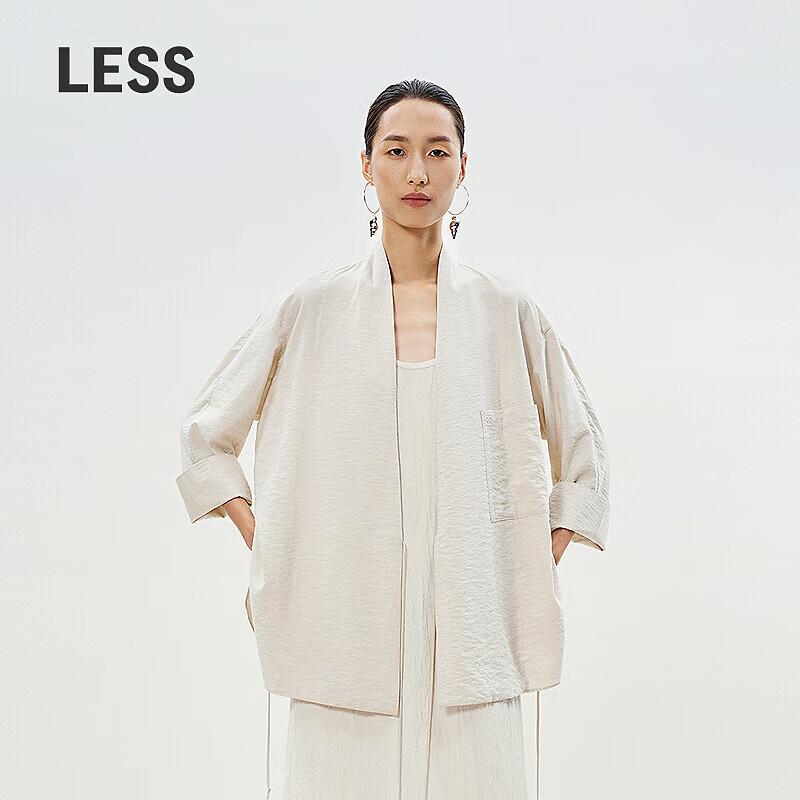 LESS 2025 Summer Loose Stand-Collar Long-Sleeve Shirt S