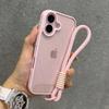 Luxury Candy Color Bumper With Lanyard Phone Case For iPhone 17 16 15 14 13 12 11 Pro Max Plus Clear Acrylic Shockproof Cover