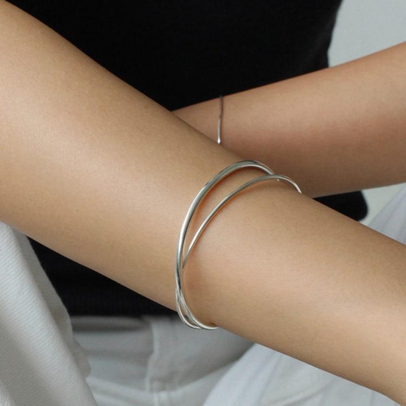 NORMALLEE [Silver 925] Basic Oval Bangle (Slim)