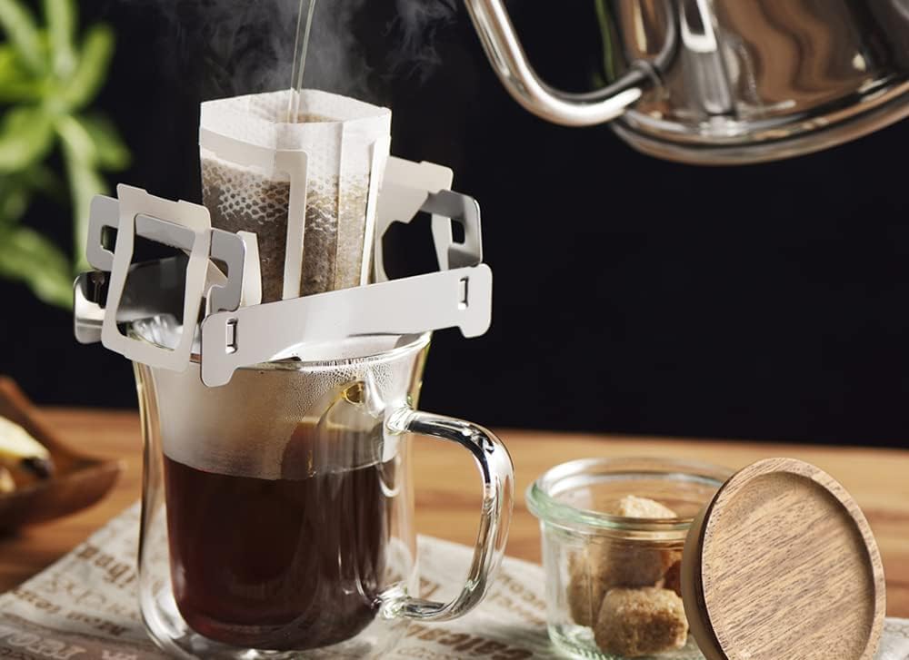 Yoshikawa Drip Bag Stainless Steel Holder (SJ3400) - Perfect for Those Who Want a Little More Height. Assembly Required. Includes a Convenient Case