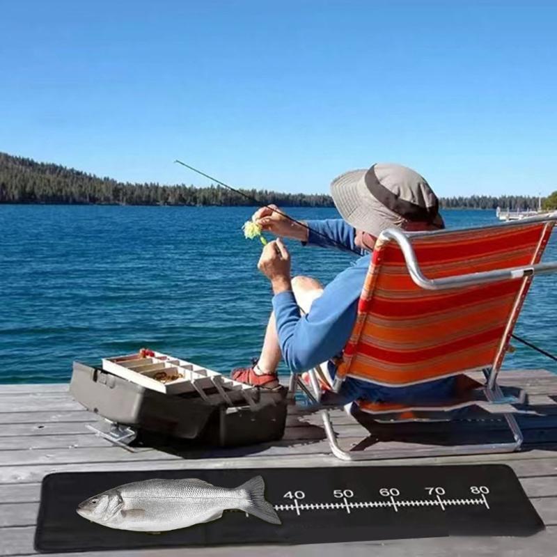 Landing Mat Fishing Gear for Anglers Portable Fish Protections Pad Foldable Fishing Unhooking Mat with Measuring Scale