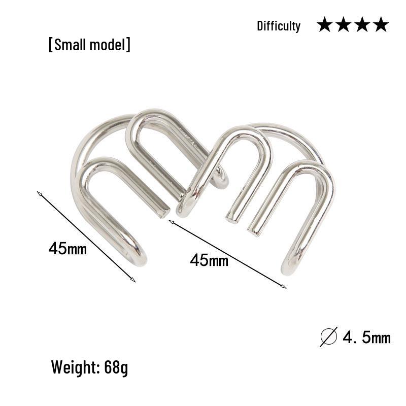 Intelligence Puzzle Zinc Alloy Disentanglement Rings - Unlock Nine Linked Rings Kongming Luban Lock Educational Toy