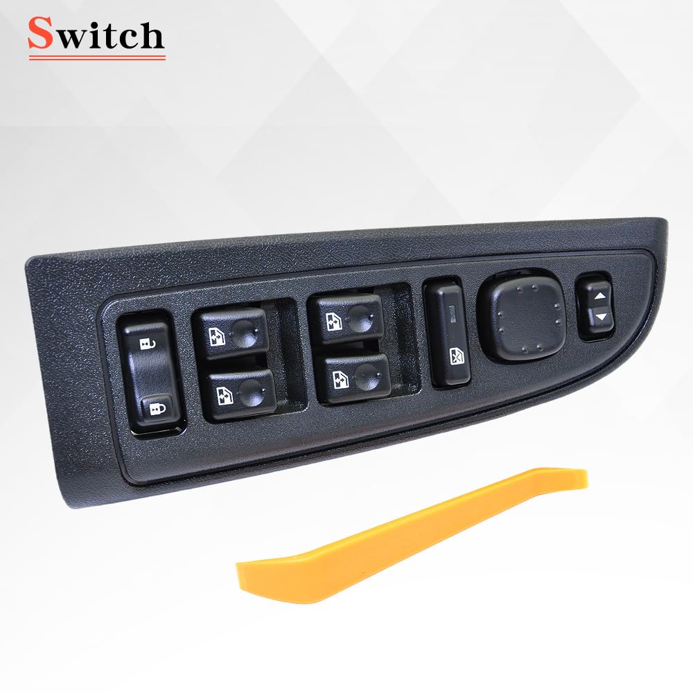 15883323 Driver Side Door Lock and Master Power Window Switch&Bezel Assembly Compatible with 2003 2004 2005 2006 2007 2008 Chevy Avalanche Silverado