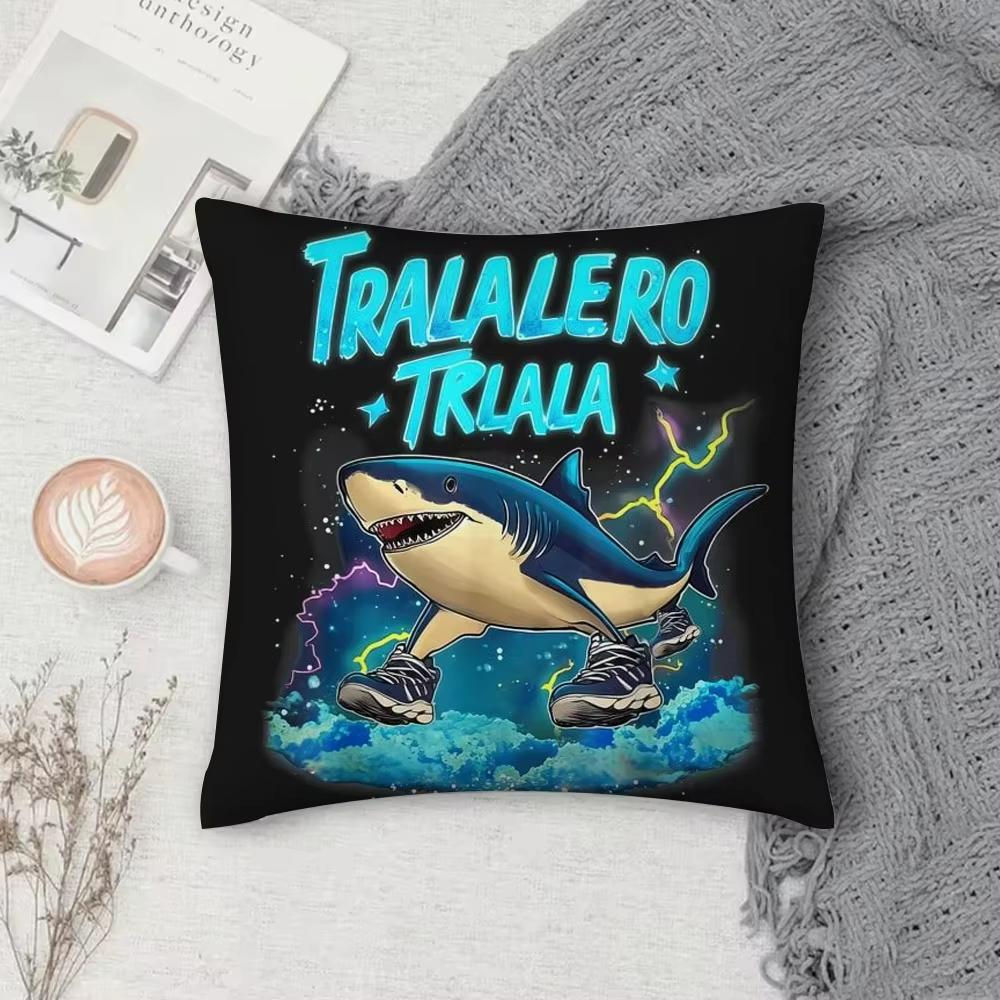 Tung Tung Tung Sahur Tralalo Italan Brainrot Pillow Case Print Square Pillow Bedroom Room Decoration Pillowcase