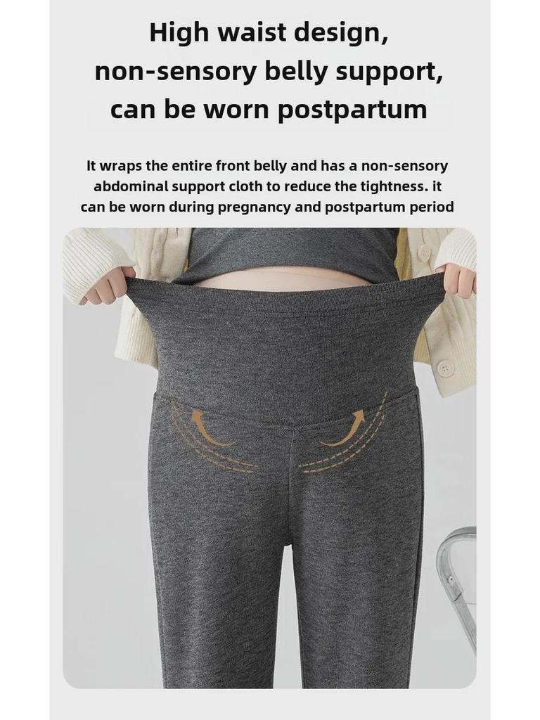 Nové volné těhotenské kalhoty do zvonu s přídavným sametem na podzim/zimu