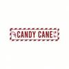 Retro Metal Tin Sign Christmas Candy Cane Merry Christmas Wall Art Home Porch Decor Red White 10x40 Cm