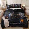 Young Boys Basketbal Print Beding Set Sports Theme Soft Duvet Cover For Children Kids Tens Bal Warm Comforter Cover Balck Bedspread Cover Rom Decor