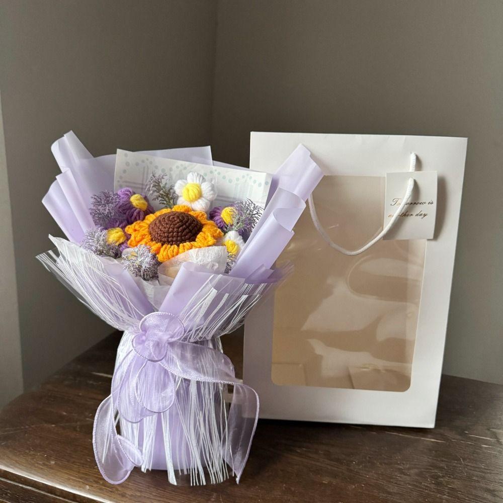 Gewebter Niedlicher Bär Blumenstrauß Lehrertag Muttertag Abschluss Valentinstag Geschenke