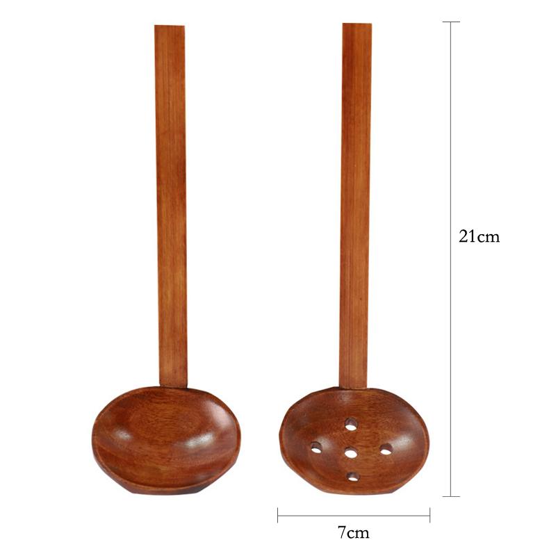 4Pcs Wooden Spoon Ramen Soup Spoon Ladle Japanese Kitchen Spoons Long Handle Restaurant Dinner Serving Spoon Set Wood Tableware