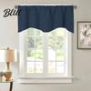 Solid Color Through Valance Room Balcony Curtain Home Rod Short Kitchen Window