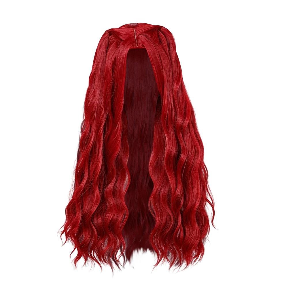 Long Red Wig with Part and Scalp Top for Women Costume Cosplay Daily Wear