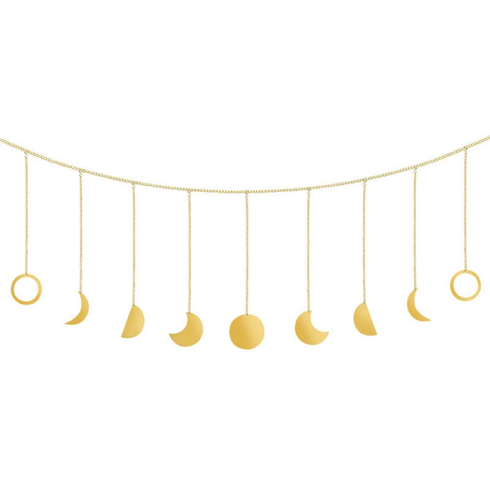 Moon Shining Phase Garland Decoration Chains Gold Wall Hanging Ornaments Convenient Apartment Background Wall Decoration