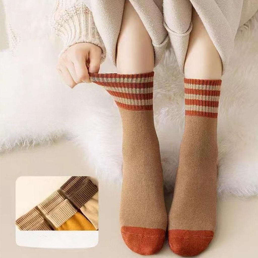 Autumn Winter Thicken Terry Mid-tube Socks Women's Warm Comfortable Unisex Couple Socks Breathable Home Sleeping Floor Socks